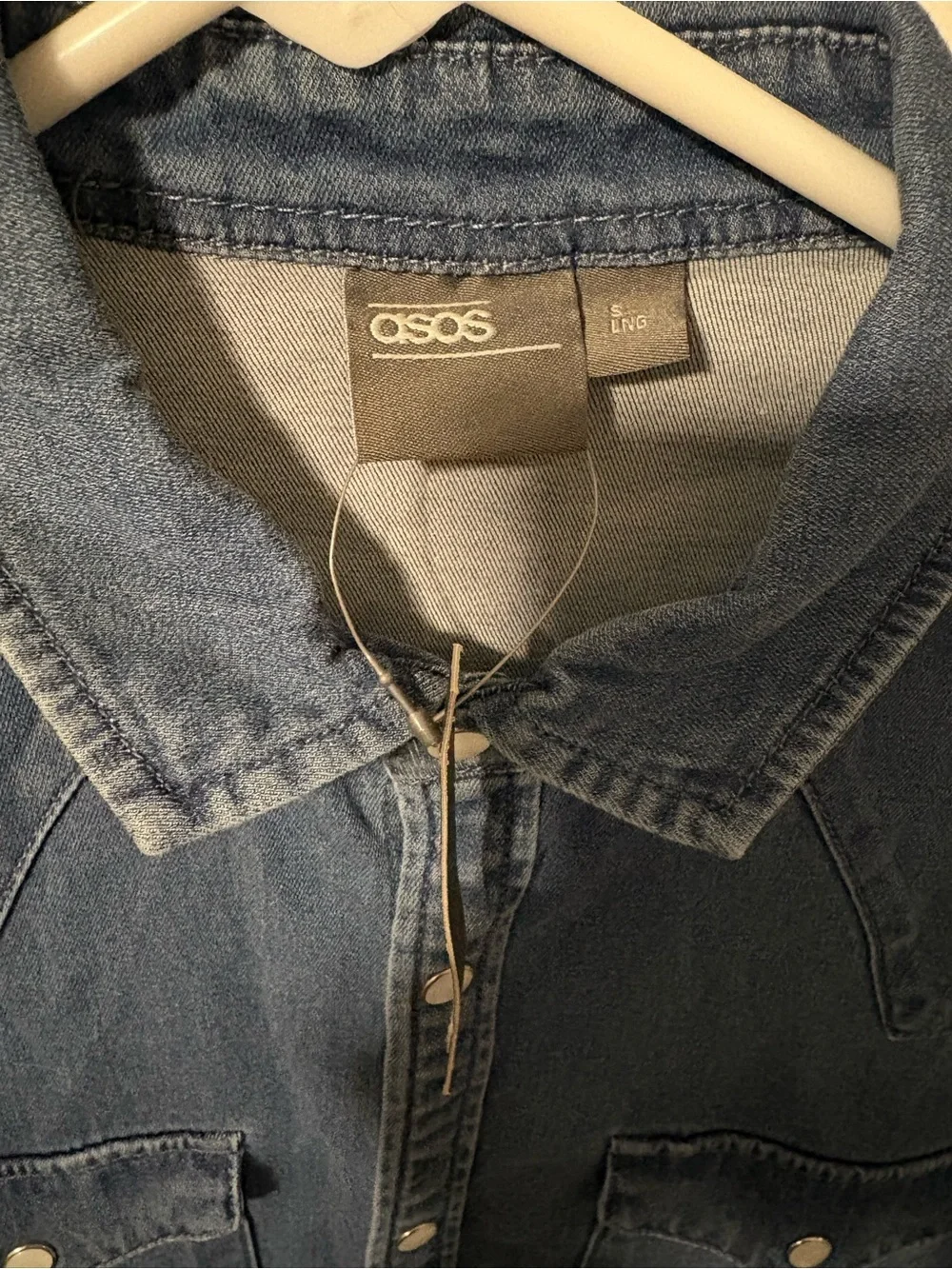 ASOS Women's Denim Button-Down Shirt in Navy Blue - Picture 2 of 5